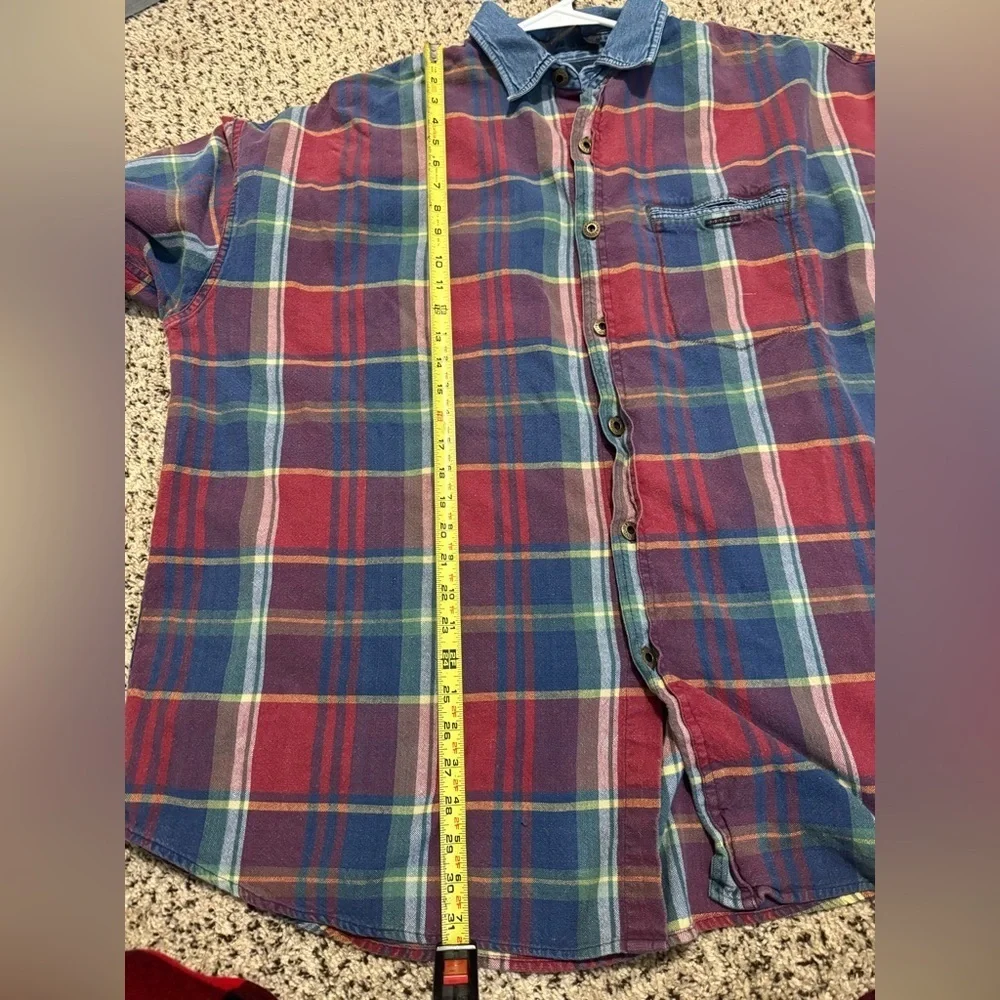Vintage Fryday club 100% cotton Plaid Button-Up Shirt barn jacket size XL